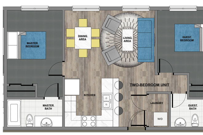 Layout - 2 bedroom luxurious condo at 4217 Chestnut St with sign up incentive