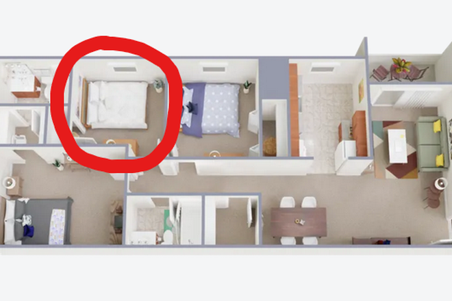 Floor Plan - 1 Bedroom in 3B2B apartment