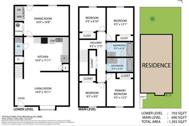 Flipped floorplan same dimensions. - Clover Valley Townhomes