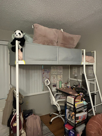 Loft style bed, study table - sublet area of the room - Harbor Point Apartments