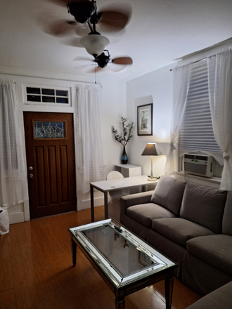 Living room and couch - 1 bedroom apartment close to campus (summer sublet)