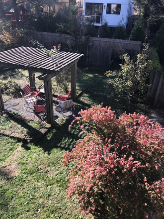 balcony overlooking at the back yard garden - 1BR room in 3BR apt-Humbert St-Princeton