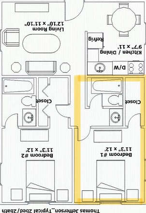 Interior layout - Thomas Jefferson Apartments