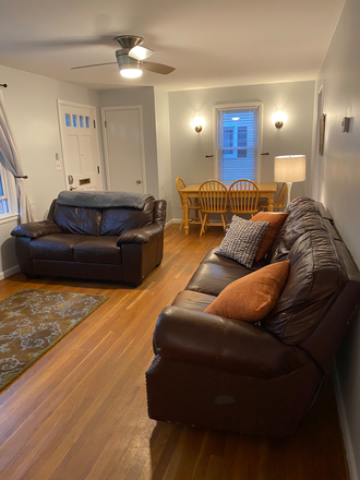 Living Room - Furnished 3BR Home (Configured as 2BR + Office) – Pets Allowed – Burlington