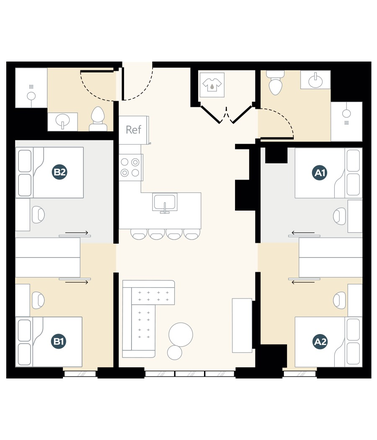 Listing is for bedroom A2 - Reletting one bedroom of a 4 bedroom/2 bathroom at The Hub