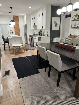 Dining Room and Kitchen - Modern 4 Bedroom Condo two blocks from Tufts University