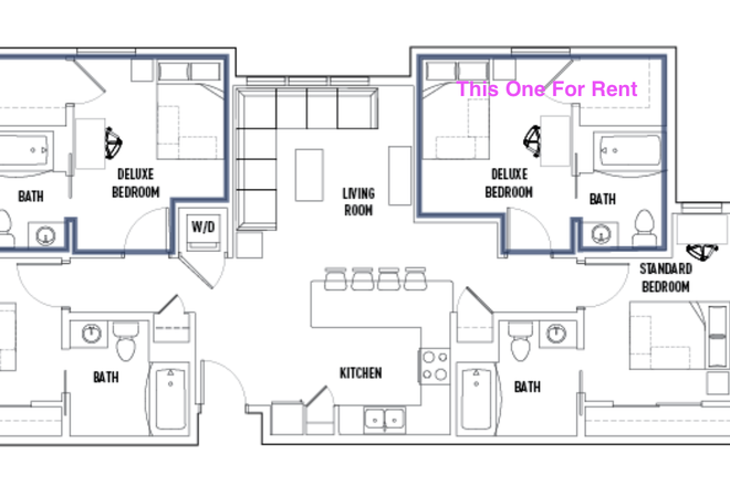 Floor Plan - On-Campus Cozy Apartment