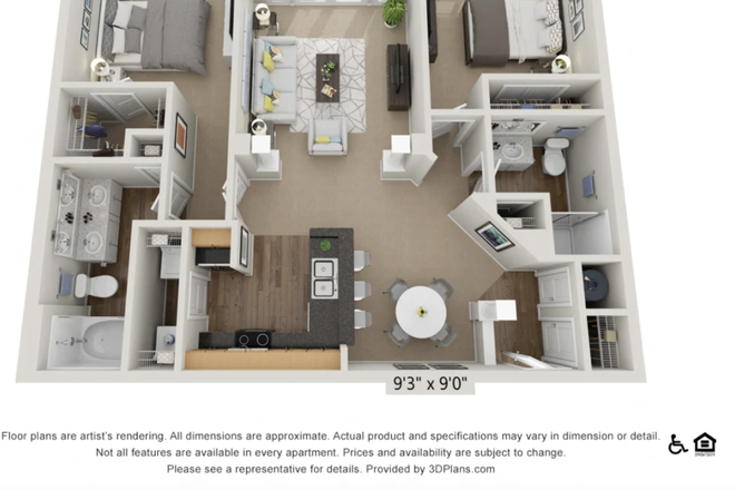 Room available is the one on the right, this is the exact floorplan of the apartment - Oberlin Court, short commute to North and Centennial Campus