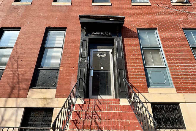 Entrance with key code secured door - Park Place, one open room with free laundry included Apartments