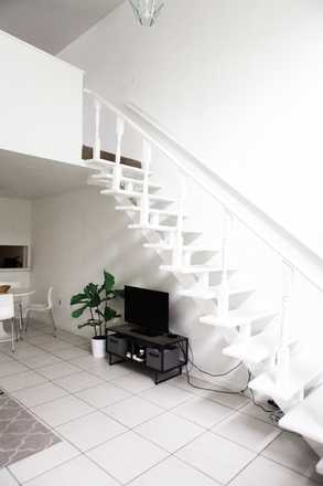 Staircase to Master Bedroom and Rooftop Terrace - Beautiful Loft Apartment