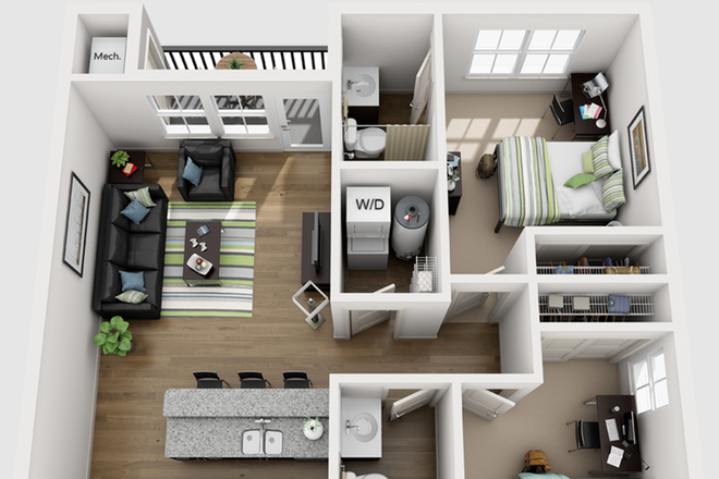 Floor  Plan - The Rocks 2 Bed 2 Bath Apartments