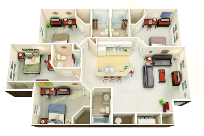 Floor Plan - University Edge Relet Fall 2026/Spring 2027 Apartments