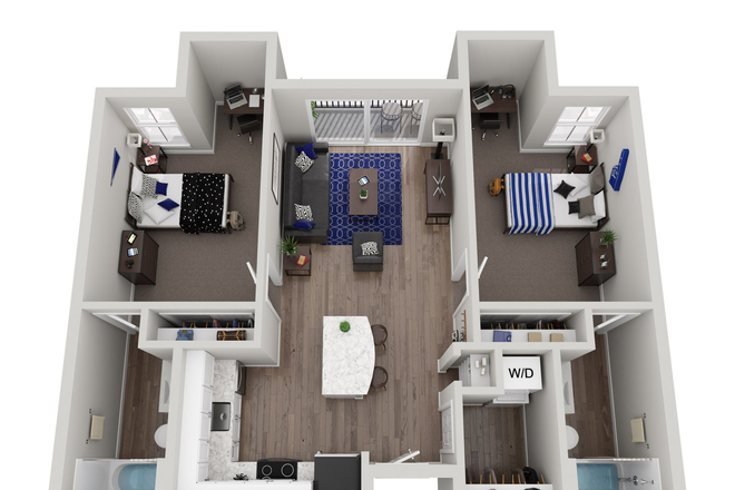 Floor Plan - 2x2 Renovated Grandmarc Apartment- Subletting for Summer 2026