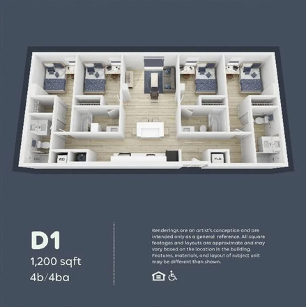 Floorplan of the unit - Vox Miami Apartments