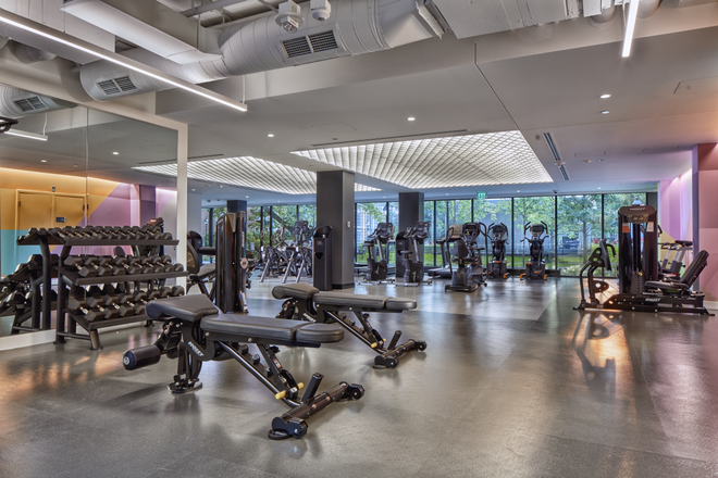 Common gym that faces HBS campus - One Western Avenue