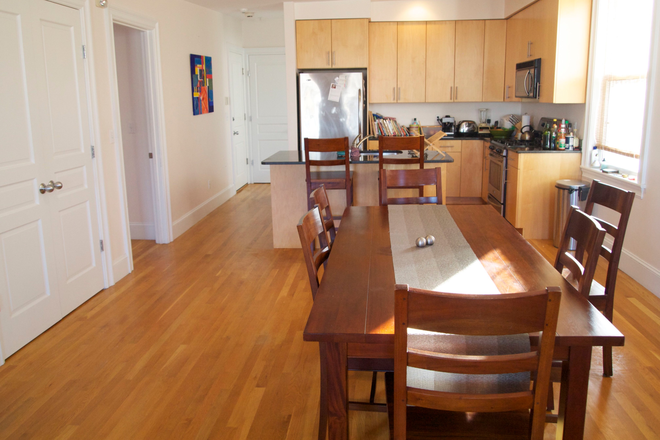 Dining Room and Kitchen - Furnished Penthouse Loft Condo (1400 sq ft) in Cambridge