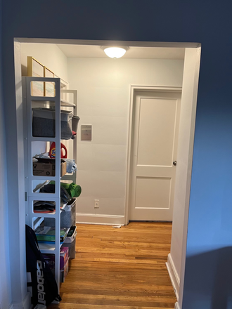Hallway to bedroom - Summer Sublet: 2 bed 1 bath condo near Cleveland Circle (Starting Mid-May 2026)