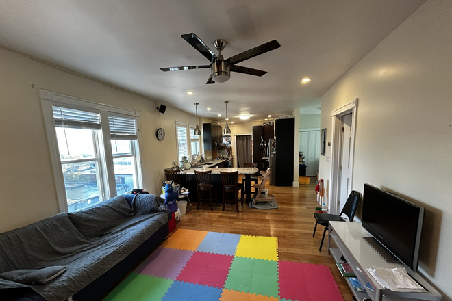 LR, dining kitchen open concept - FLEXIBLE TERM -somerville - recently renovated 2-3br/1.5  bath in a bright sunny apt.