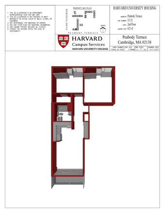 Floorplan - 2bed 1bath at Peabody Terrace