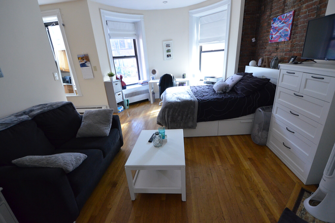 living - Front Facing Large Studio in Back Bay area Bus One  heat and hot water and gas all in Apartments