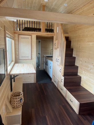 studio and stairs up to sleeping loft - Studio for rent and trade ranch chores to reduce rent!