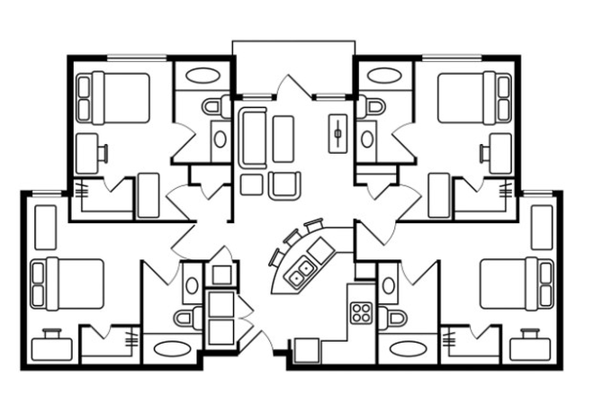 Floorplan - 1 MONTH FREE – University House April 1st - July 23rd Sublease – Available ASAP