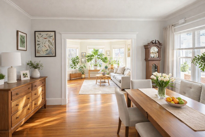 dining room - Sunny and spacious renovated two-bedroom apartment for rent.