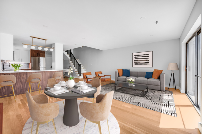 Living Area - Crossroads on The Charles Apartments