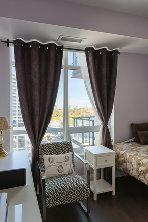 Bedroom A: $1030 Private room with Single sized bed - Private room for female in a shared 2 bedroom Condo at Fontenay Court. Utilities included!