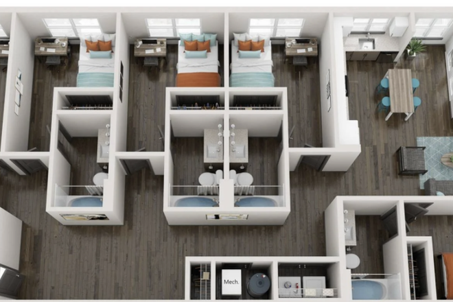 3D Floor Plan - Theory Gainesville Apartments