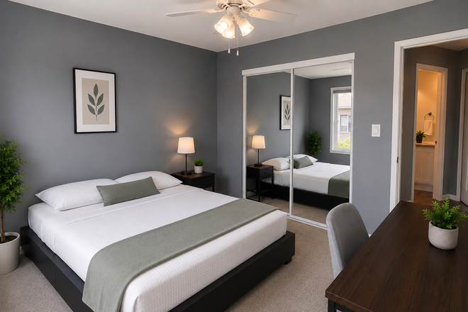Bedroom - Unfurnished 1BR/1BA+Garage Parking, Utilities, Internet - La Jolla Colony/UCSD