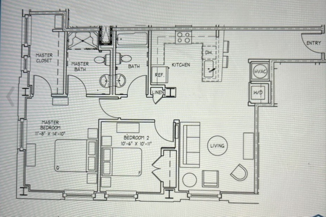 Floor plan - Spacious, en suite master bedroom at the beautiful Hotel John Marshall. Females only, sorry no pets Apartments