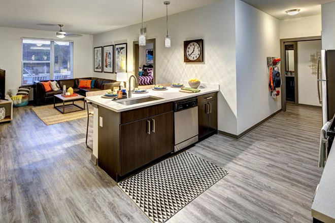 Kitchen and living room - U Centre on College Apartments