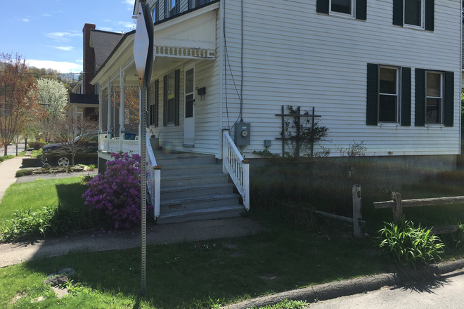 front entrance and porch - Semi-private second floor. 2 bedrooms, kitchenette, private bath, office House