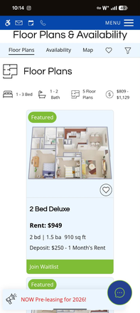 The floor plan for the same apartment - Beau Jardin Apartments