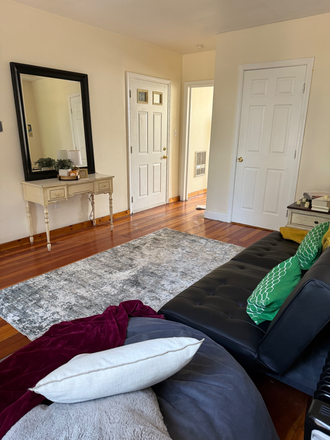 Entrance and living room angle 1 - Apartment close to Mission Hill and 2 minute walk from the Roxbury Crossing stop on the Orange Line!