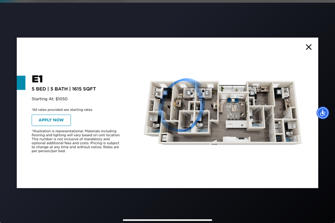 5 bed, 5 bath, Room B - The Mark Apartments