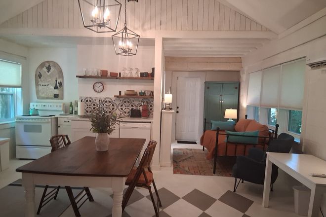 Studio view to patio door - Quiet, Safe, Entire House - Laundry, Utilities, Wifi Included, Furnished