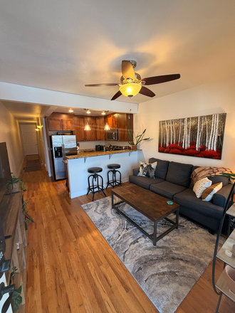Living room and kitchen - Charming half-duplex close to campus and to LoHi
