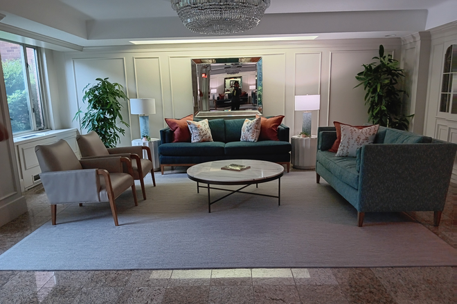 One half of the lobby at Greenbrair - The Greenbriar