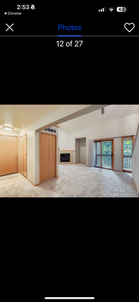 Living Room with Fireplace - Two Bedroom, Two Bath 1136 SQFT Condo for Rent, Walk to Campus