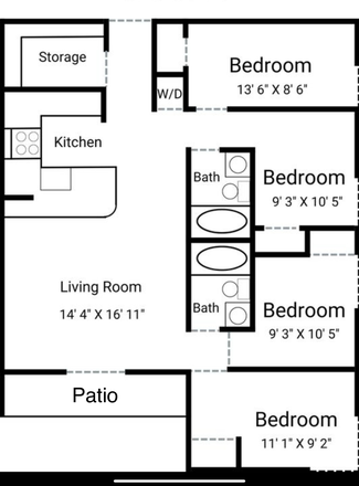 Room available is second from top. - Hunters Ridge Apartments