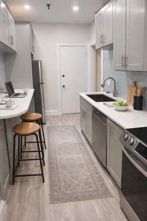 Renovated kitchen with stainless-steel appliances - Cleveland Circle 3-bedroom directly from owner, walk to BC Condo