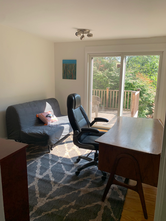 Office with view of back deck - SPRING TERM 2026: 2 BR/1BA Cottage + office, porch, backyard, 1.5 miles from campus House