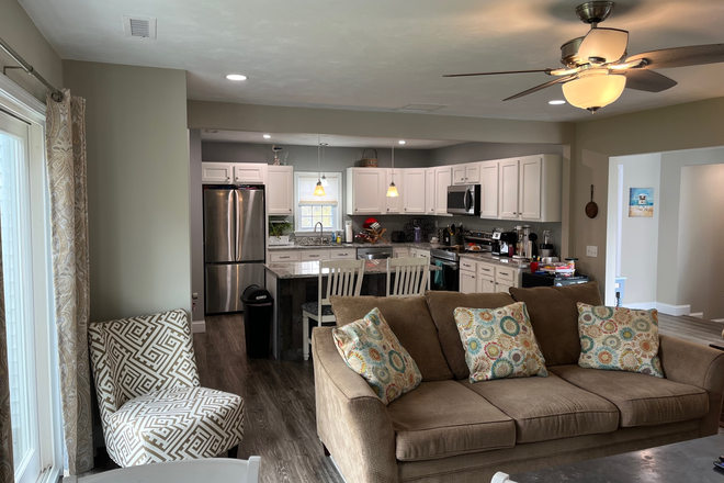Living room to kitchen - 2026-2027 Academic Year: 7 Wampum Road Narragansett, RI - at the top of Bonnet Shores