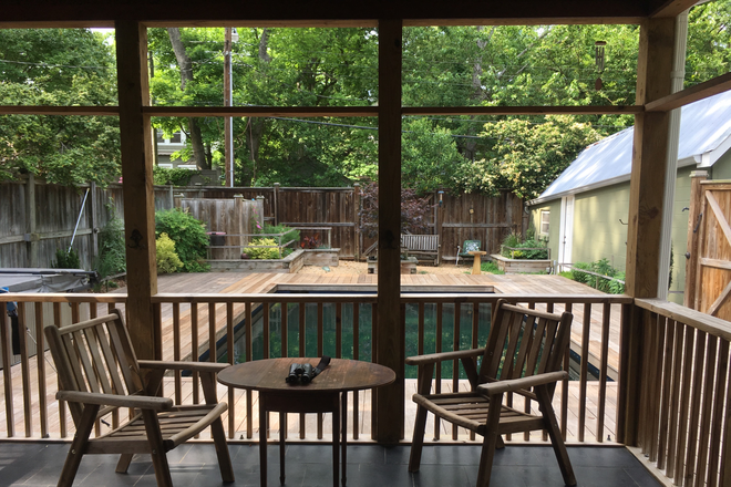 Back porch - Furnished Trinity Park home — ideal for visiting faculty and executives - Spring Semester lease