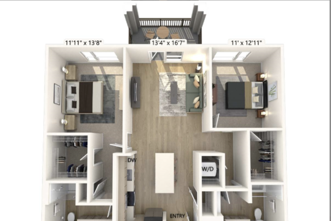 Layout - 2Bed/2Bath in Avalon Apartments