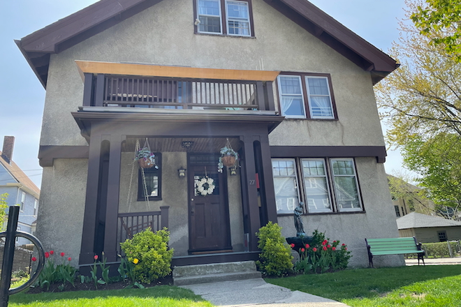 Front of house, Unit 2 is 2nd and third floor - 4BR / 2BA | Ashmont Hill Duplex – 7 Min to Red Line, A/C, Laundry, No Broker Fee Duplex
