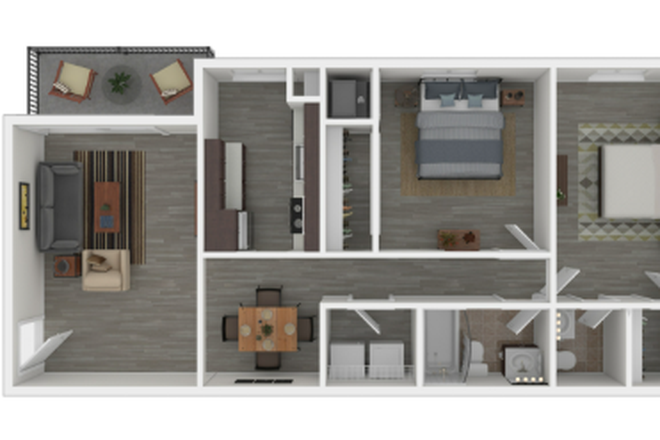 Floorplan from TV website of the exact model - Terrace View Apartments, two bedroom, really close/convenient bus stops