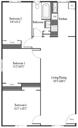 Floor Plan - Highland Terrace Apartments